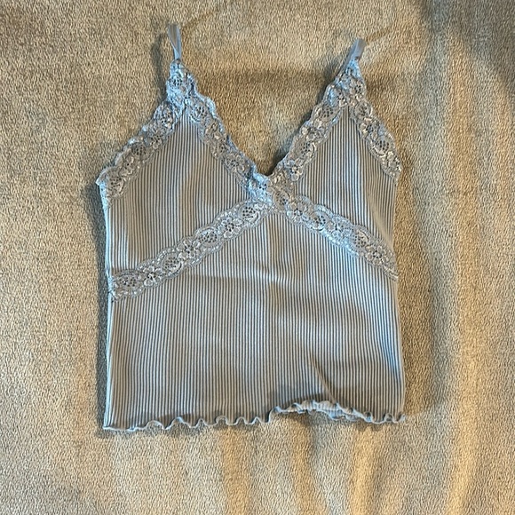 Blue lacy tank S/M active USA - Picture 1 of 1